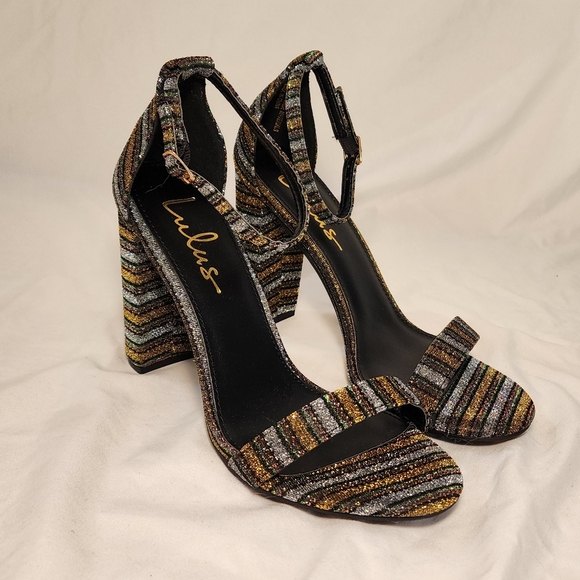 Lulu's Taylor Rainbow Ankle Strap Heels - Picture 1 of 3